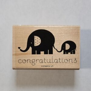 Stampin' Up! Elephant Congratulations Stamp (Great Condition!)